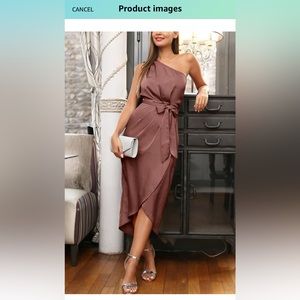 Satin Rusty Rose Knee Length Dress- size medium